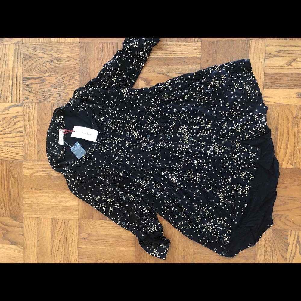 Button up gold star dress